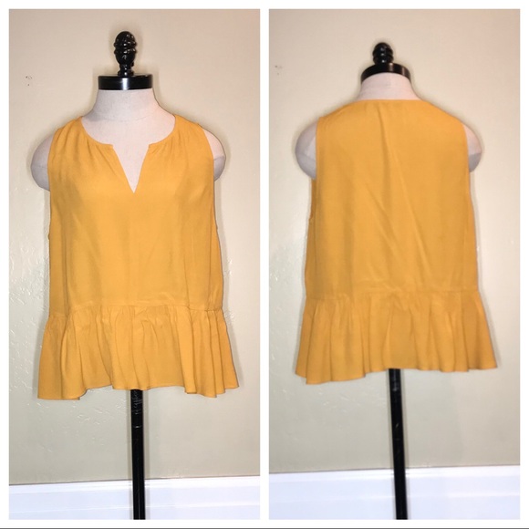 Madewell Tops - Madewell Peplum Swing Tank Top Golden Yellow Size Medium